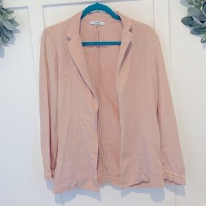 Women’s Blush Pink Cardigan with Pockets and Cinch sleeves, Ro & De, Size XS